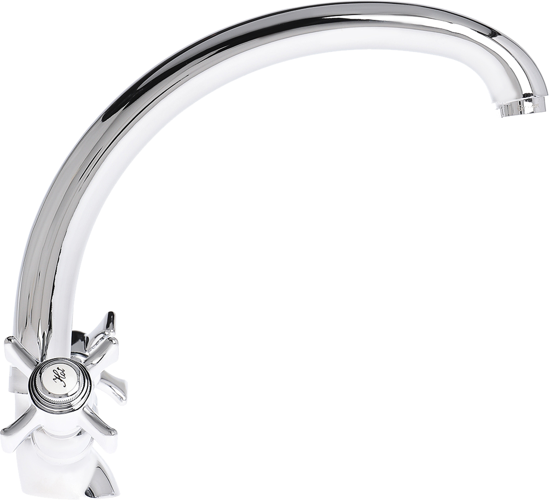 Смеситель для кухни двухвентильный хром Domaci "Равенна" D1700200 - изображение 5