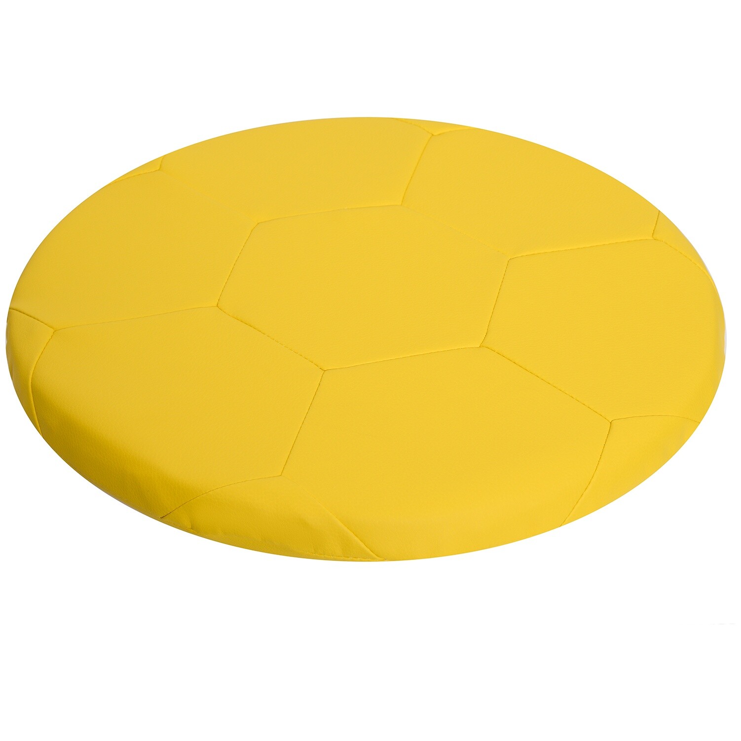 Подушка на стул из экокожи круглая 35 см желтая