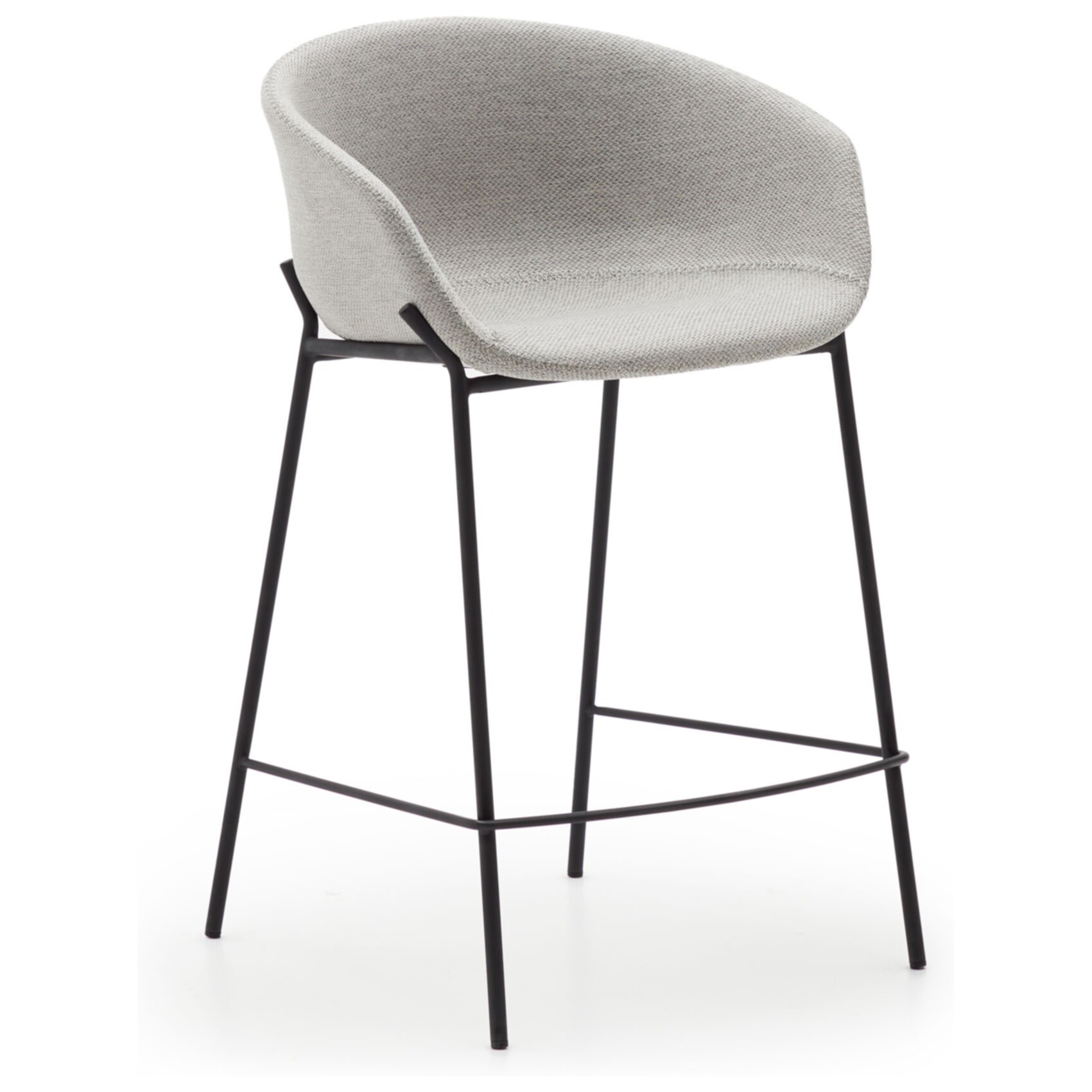 Полубарный стул с мягким сиденьем светло-серый Yvette от La Forma