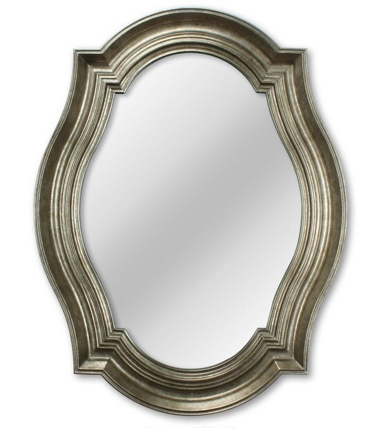 Зеркало настенное овальное серебро Casablanca Silver