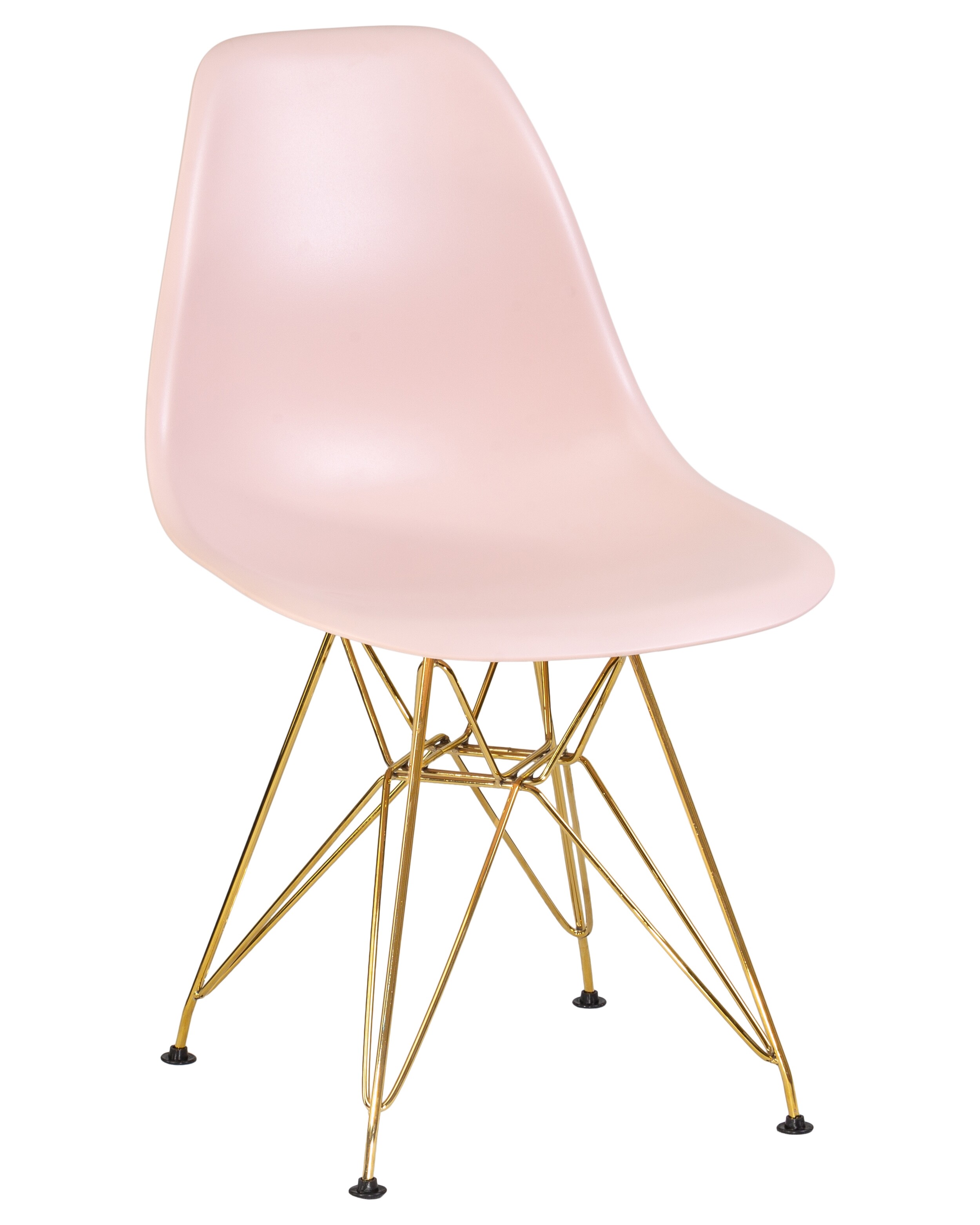 Обеденный стул с золотыми ножками светло-розовый DSR
