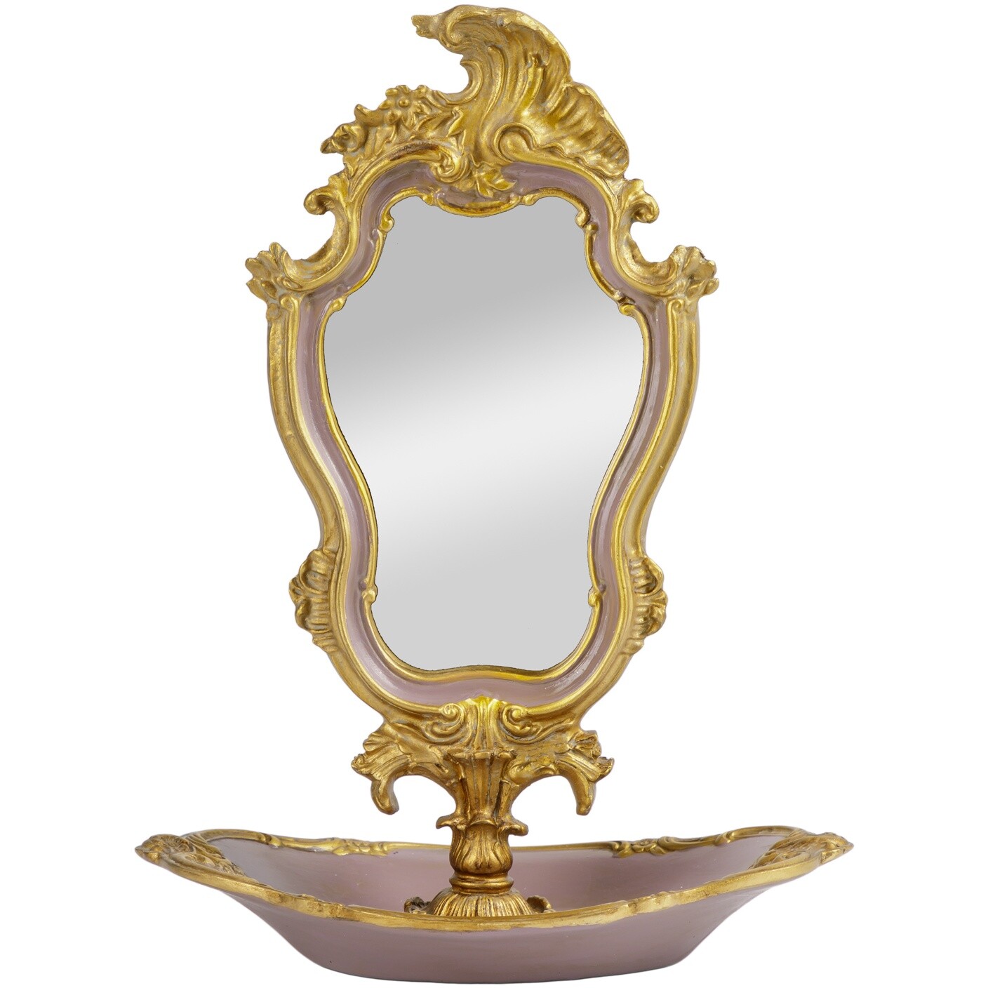 Зеркало настольное на подставке 23x28см золото Glasar