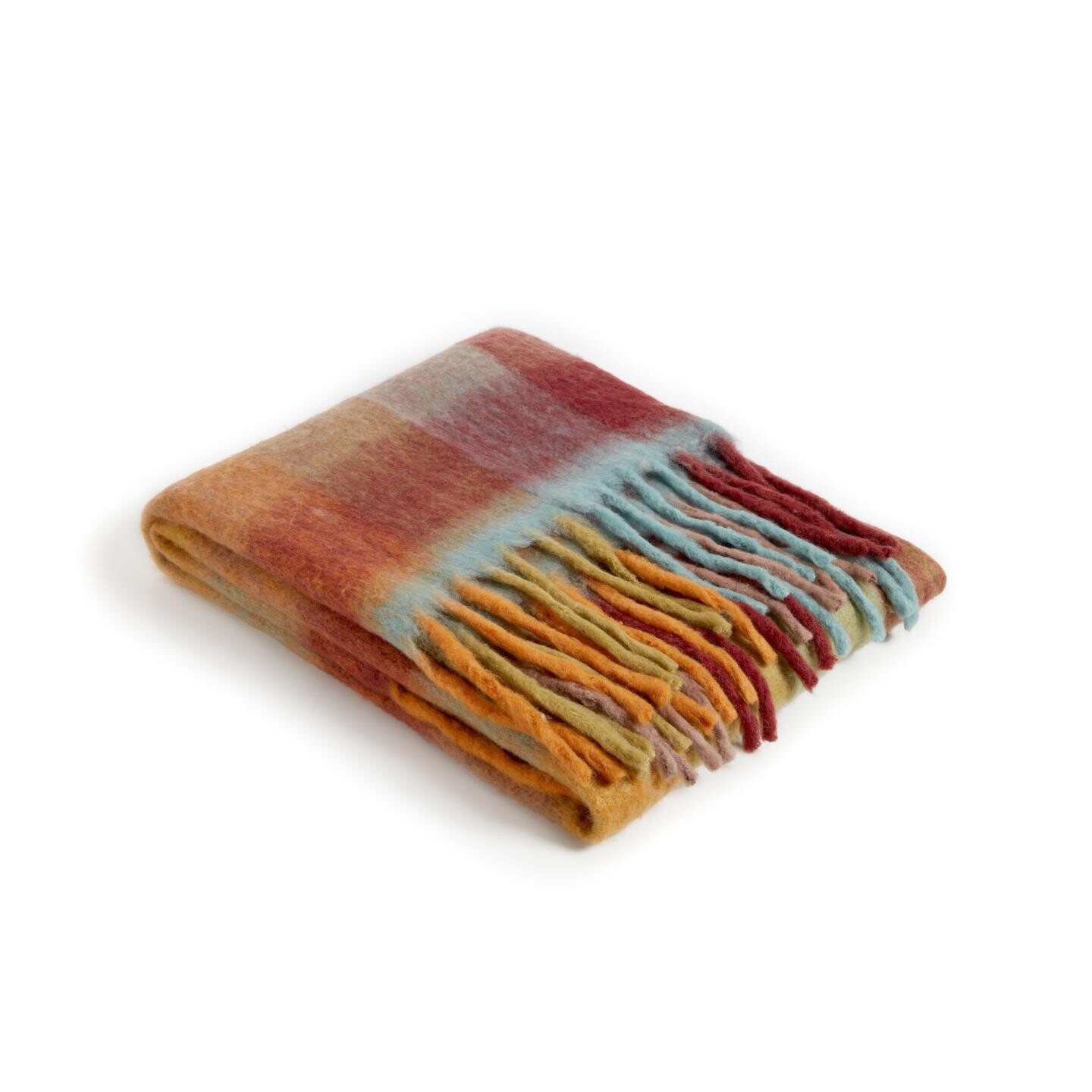 Плед с кисточками 125x150 см разноцветный Galilea от La Forma