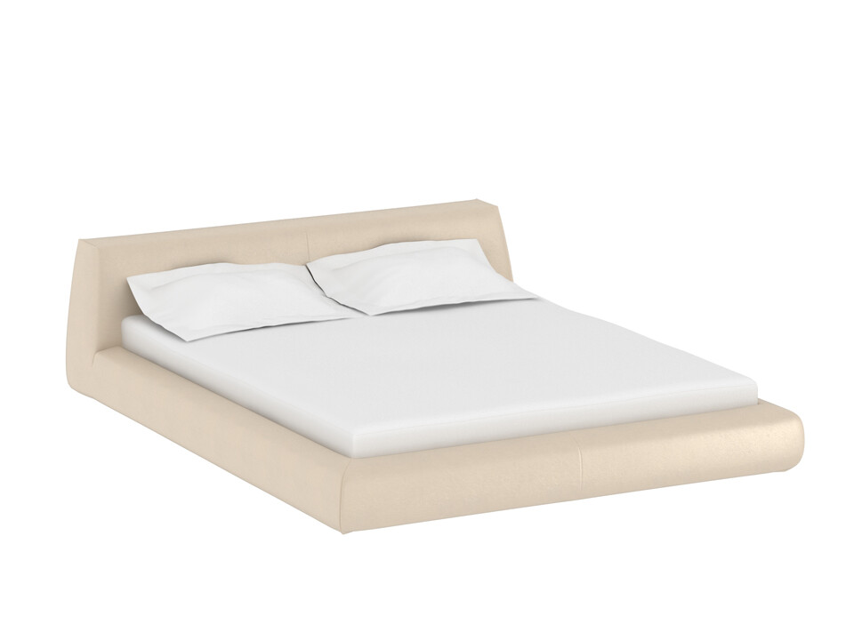 Кровать двуспальная с ящиком для белья 160х200 см бежевая Vatta