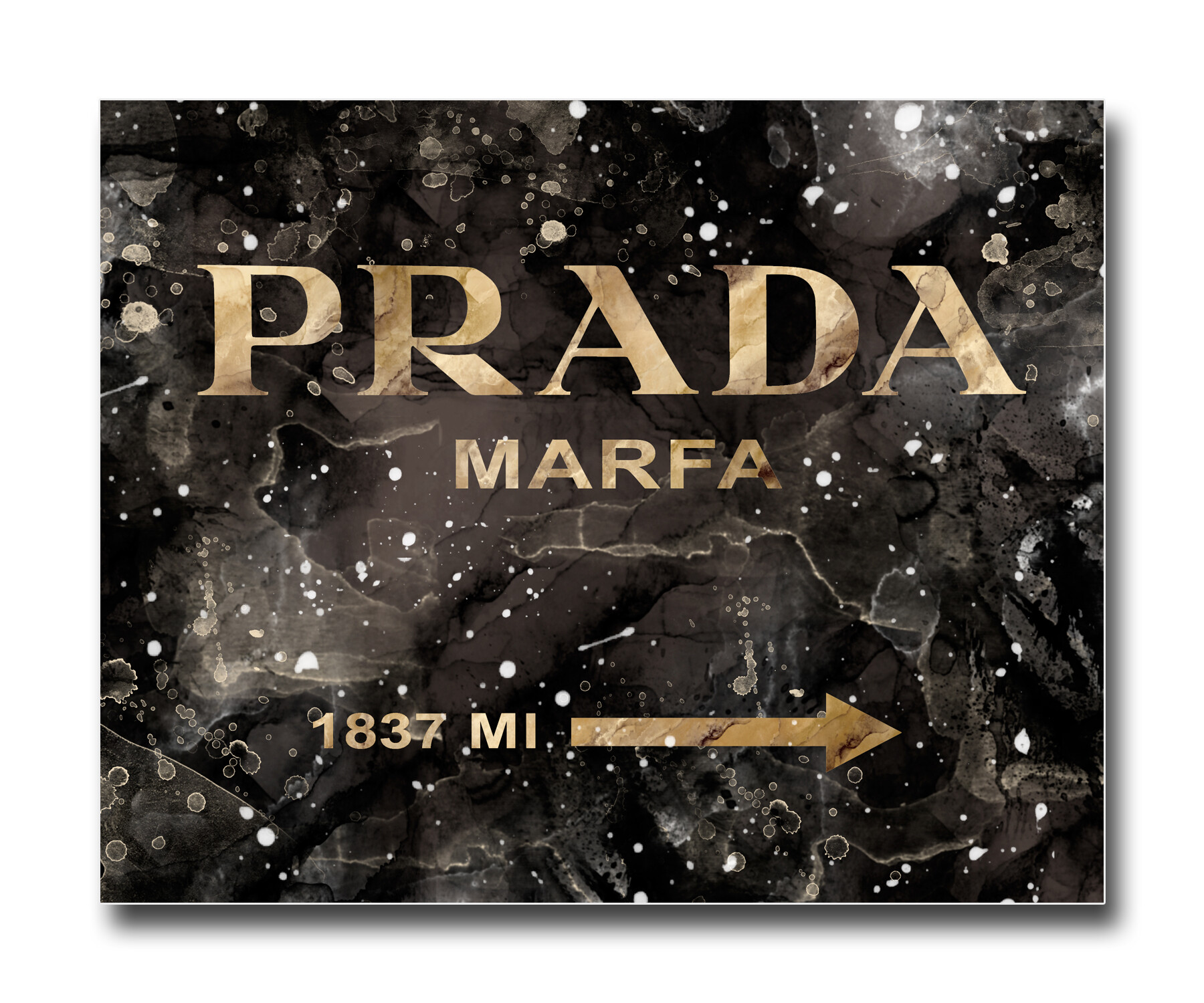 Постер Prada Mafia на чёрном в золотом A3