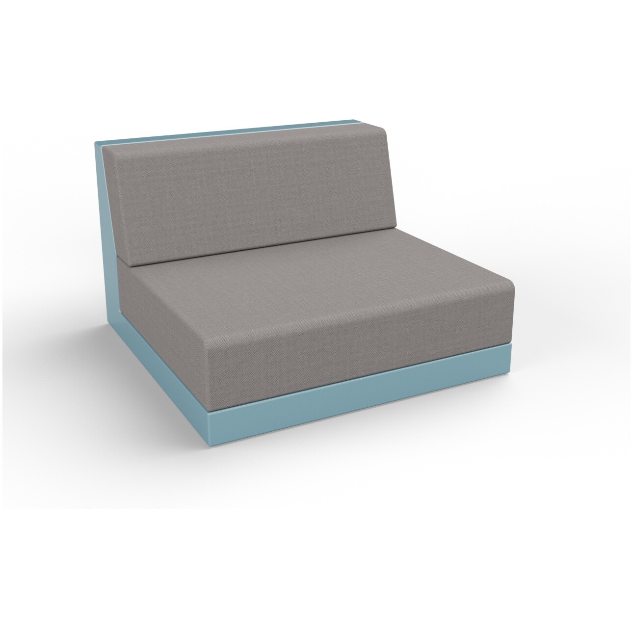 Модуль дивана прямой пластиковый с подушками бирюзовый, графитовый Quarter modular