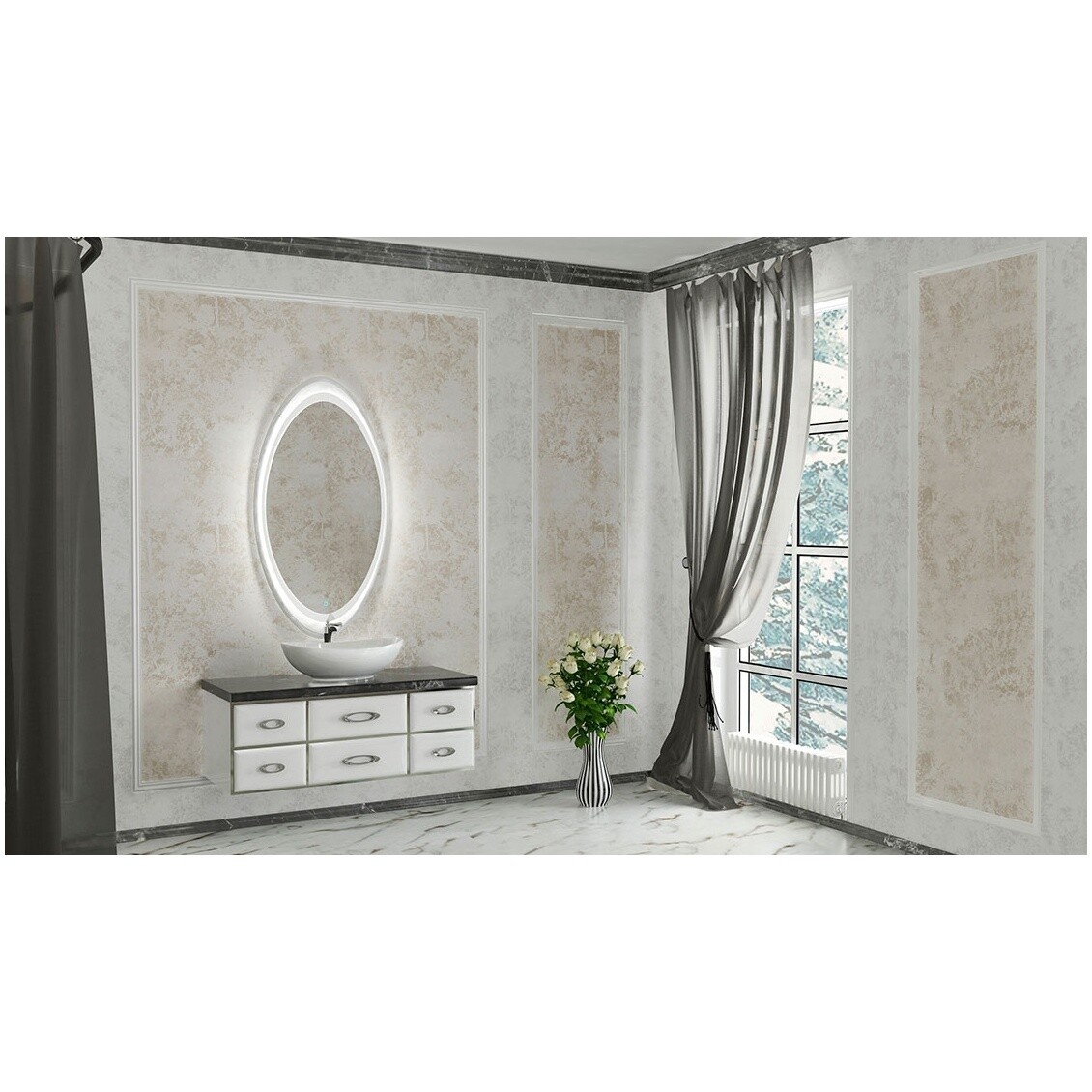 Умывальник мебельный белый Kirovit "Гамма 560" 4620008198989 - изображение 4