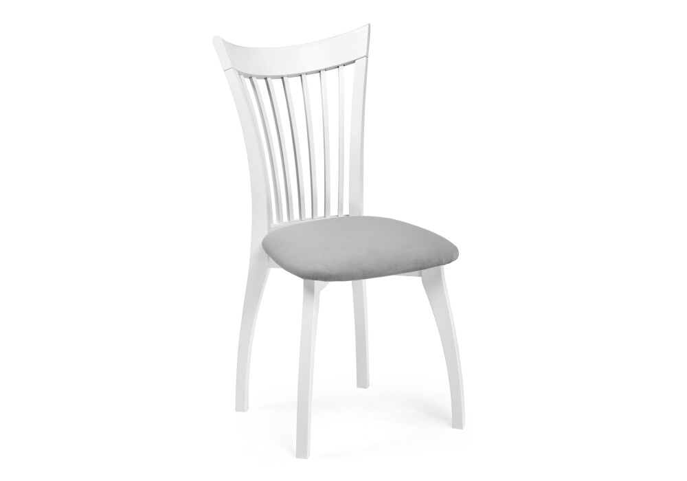 Деревянный стул с мягким сиденьем серый, белый &quot;Лидиос&quot;