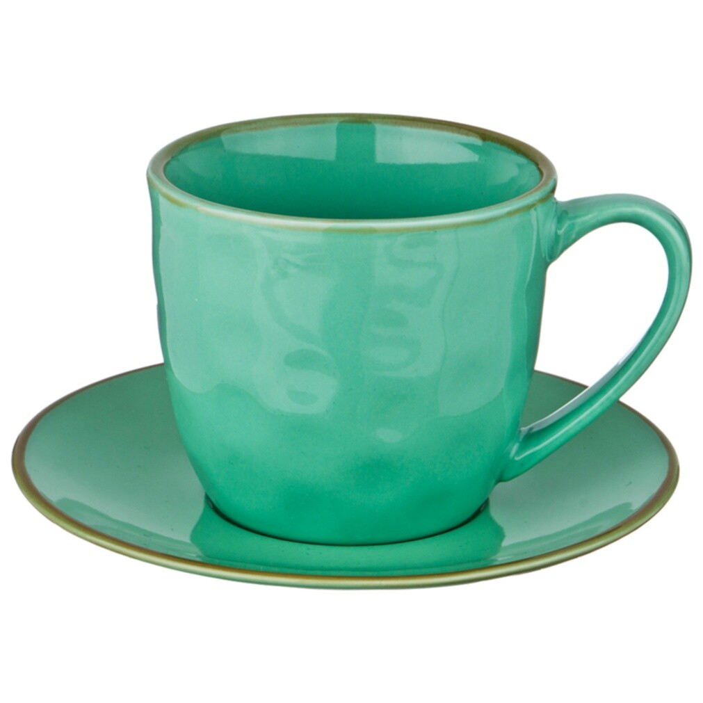 Чайная чашка с блюдцем зеленая цвет &quot;Тиффани&quot; Concerto