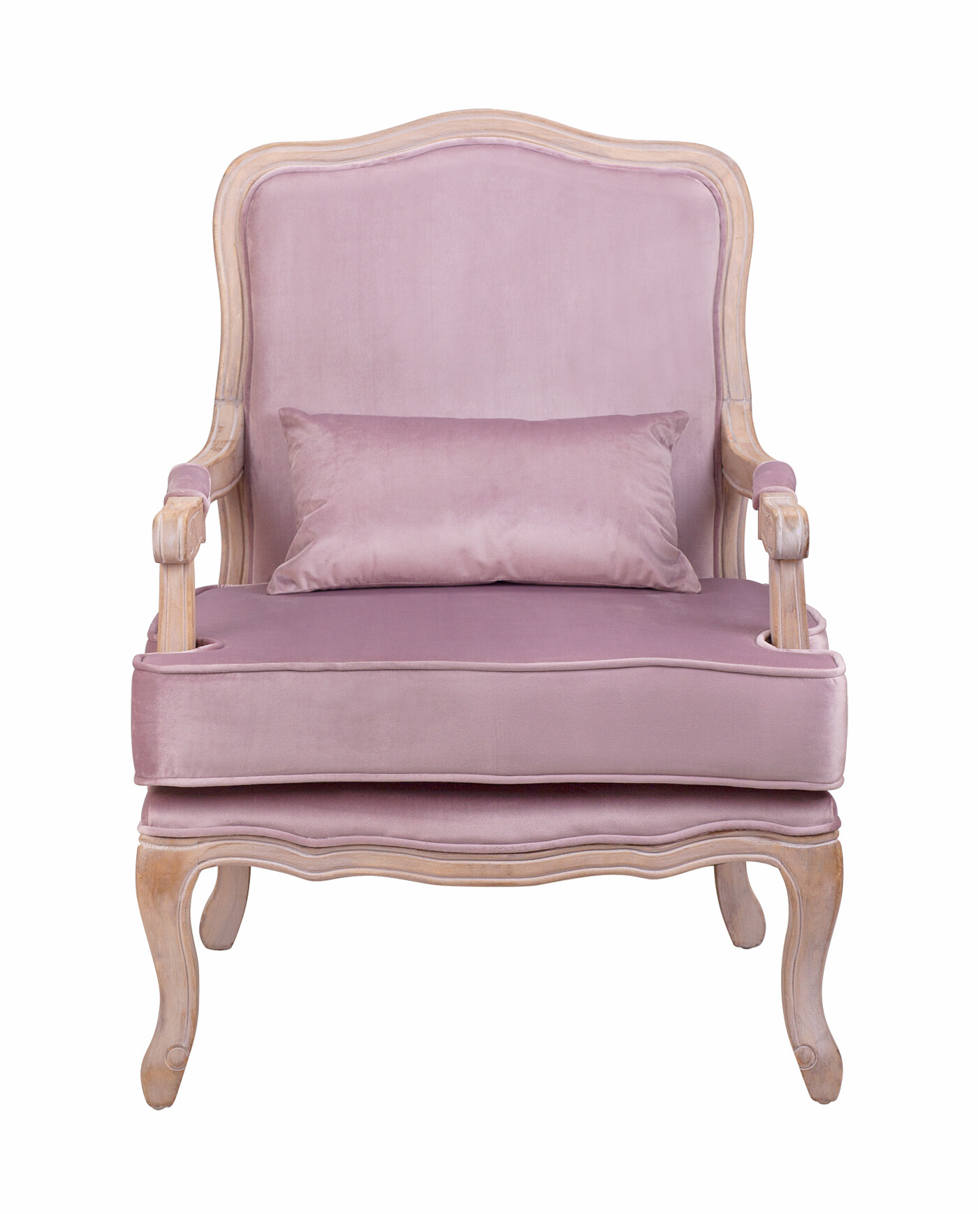 Кресло с деревянными подлокотниками розовое Nitro
