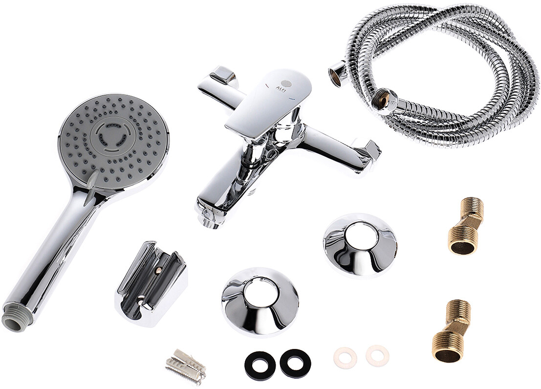 Душевой комплект со смесителем для ванны с душем хром Stworki "Орхус" OR-02cr - изображение 7