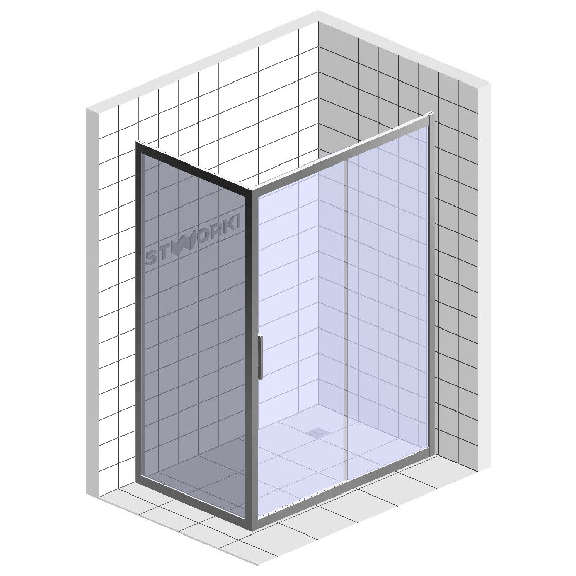 Душевой уголок 160х90 см черный матовое, стекло матовое Stworki "Эстерсунд" - изображение 7