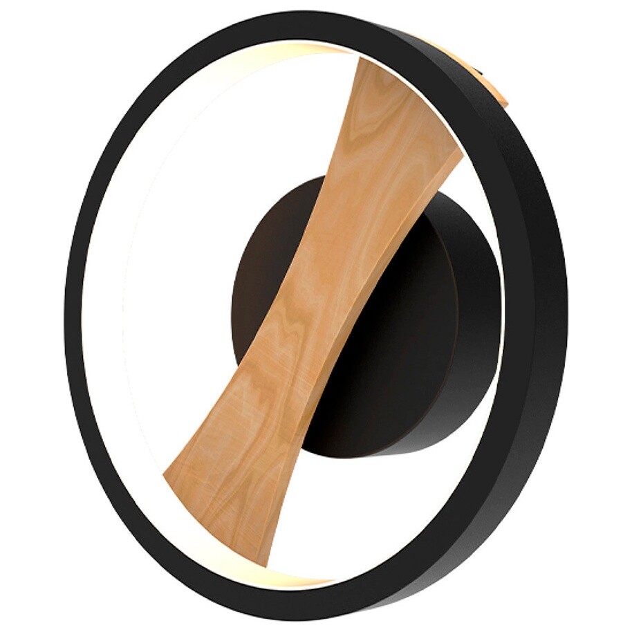 Светильник настенный светодиодный металлический круглый черный, бежевый Lodi 723627