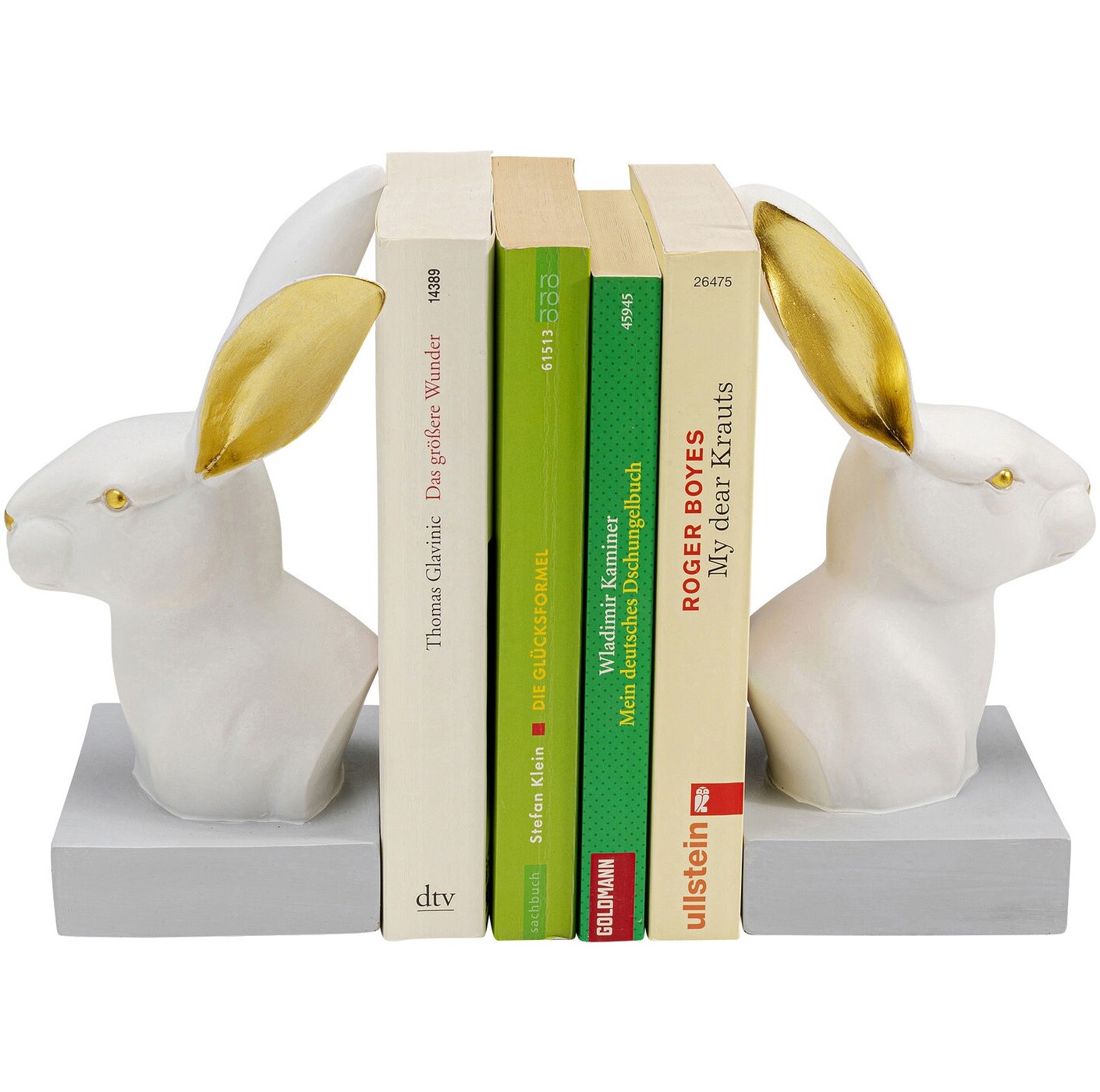 Подставка для книг из цемента белая, зеленая Rabbit 54859
