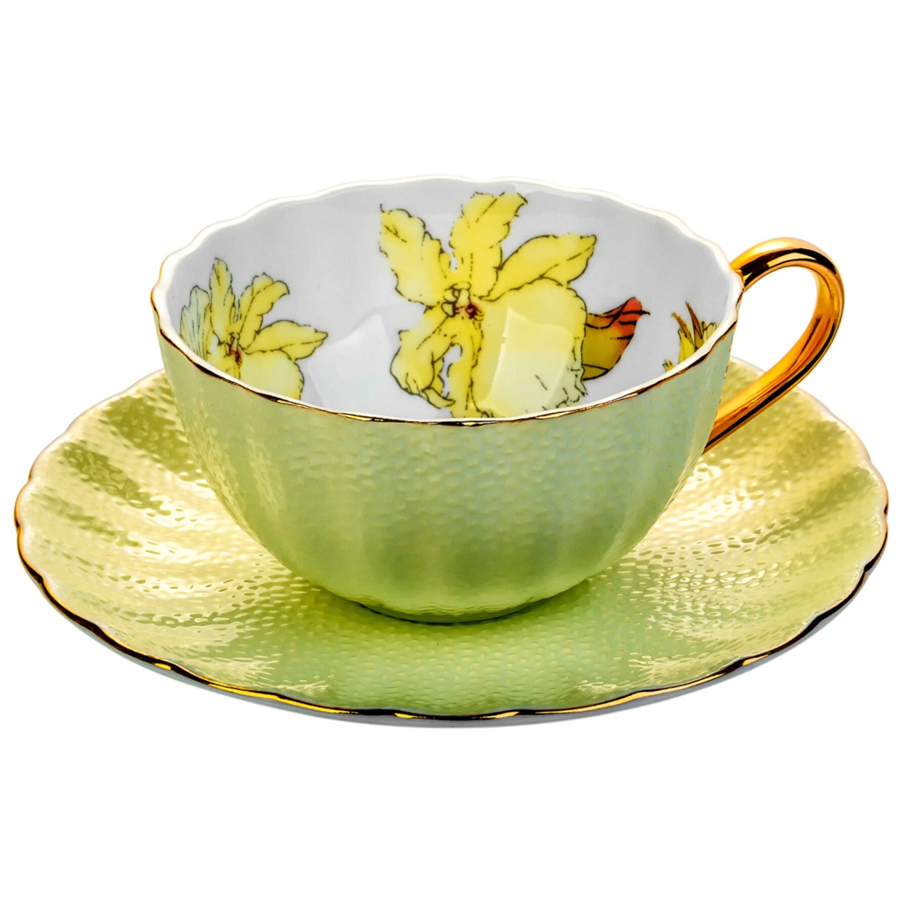 Чайная пара с цветами Arista Жёлтая