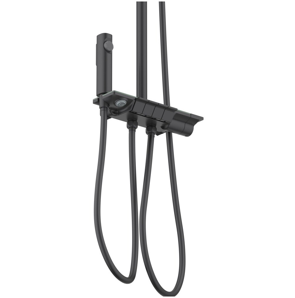 Душевая стойка с верхним душем черный хром Aquatek "Поларис" AQ3040BGM - изображение 7