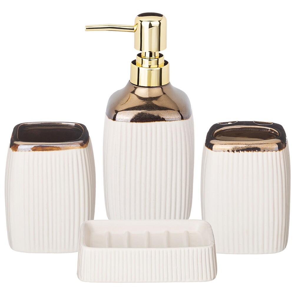 Аксессуары для ванной комнаты керамические 4 шт белые ARM-755-1003