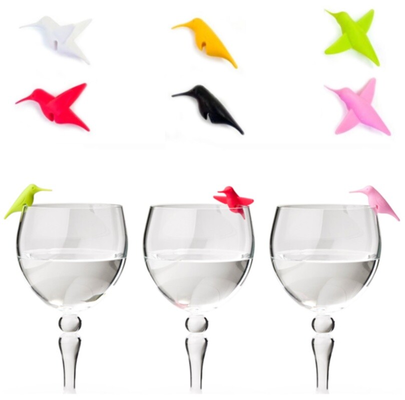 Маркеры для бокалов разноцветные 6 штуки Humming Bird 