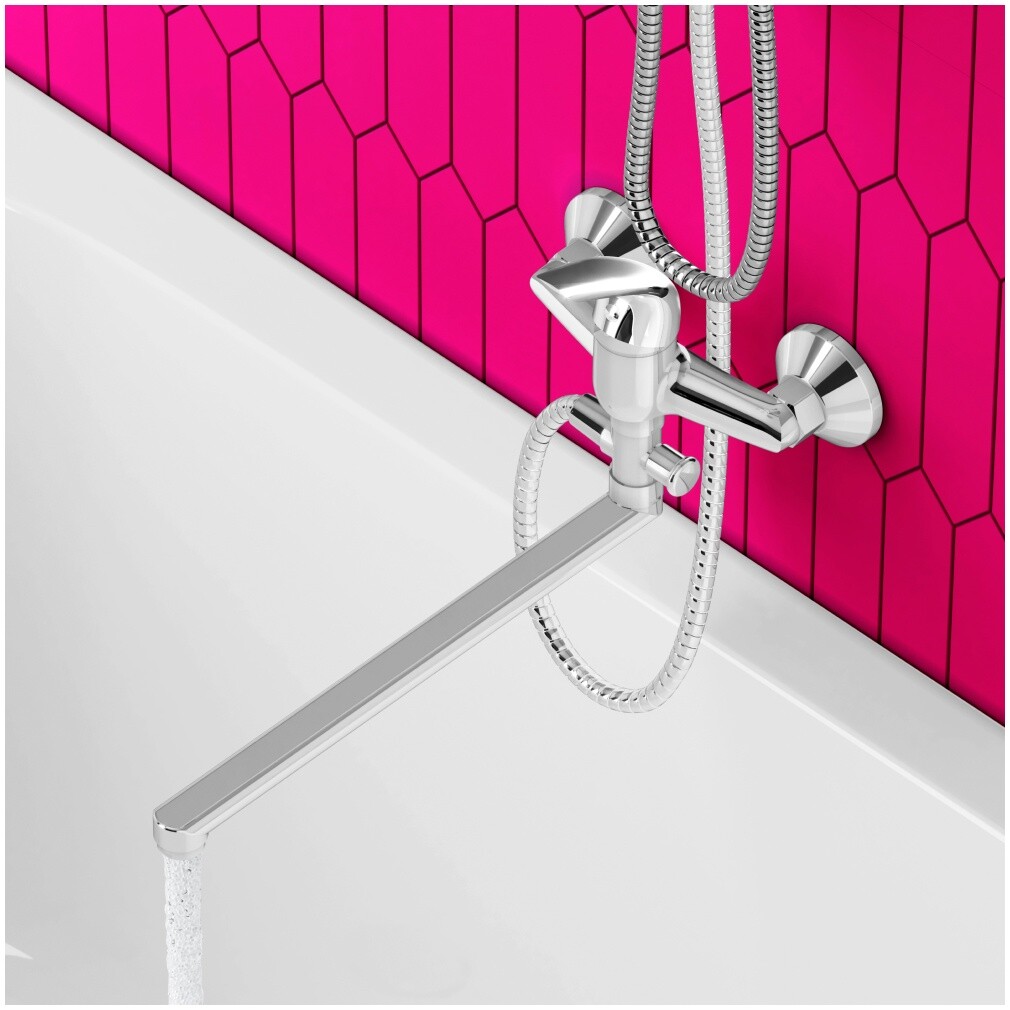 Смеситель универсальный с душевым гарнитуром хром Diwo "Валдай" DW-VAL-95-000 - изображение 4