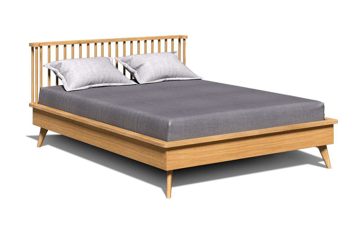 Кровать двуспальная светло-коричневая 160х200 см Elva