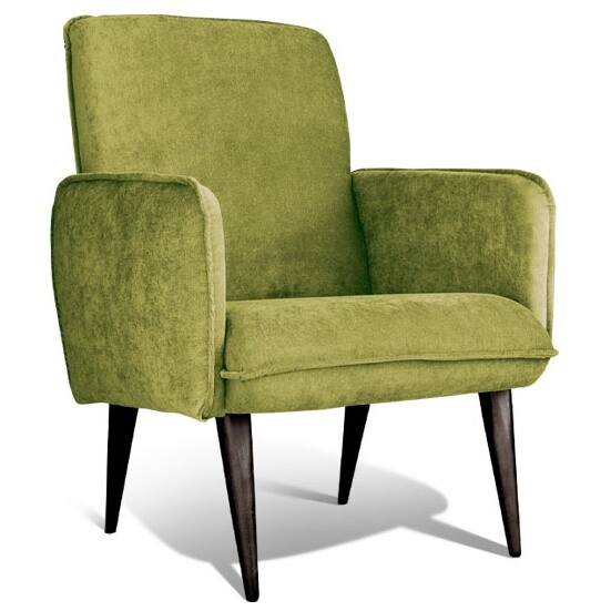 Кресло мягкое с подлокотниками зеленое, венге &quot;Стью&quot;