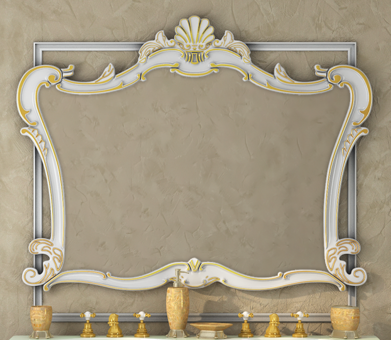 Зеркало настенное бежевое сусальное золото Bianco 80