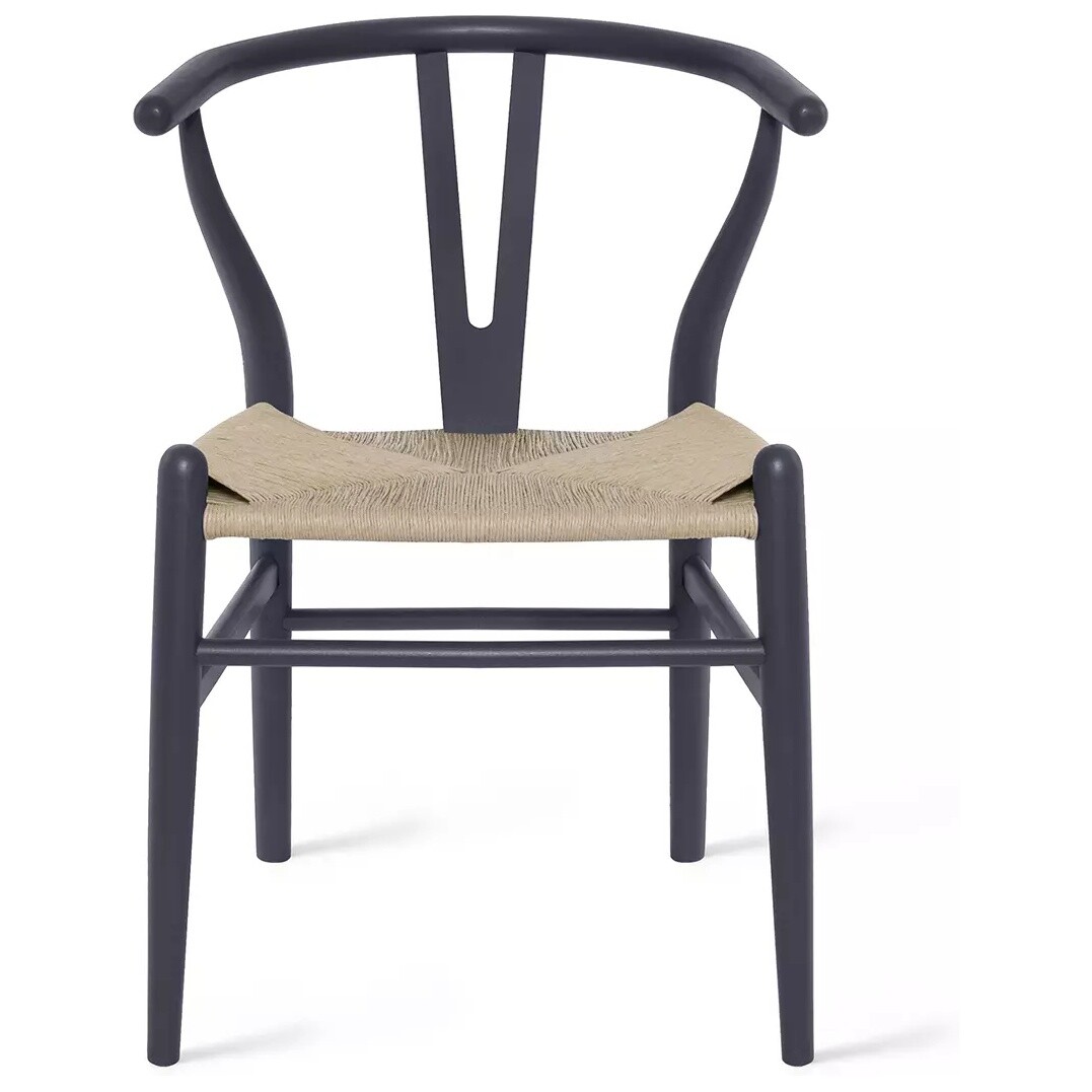 Деревянный стул серый Wishbone
