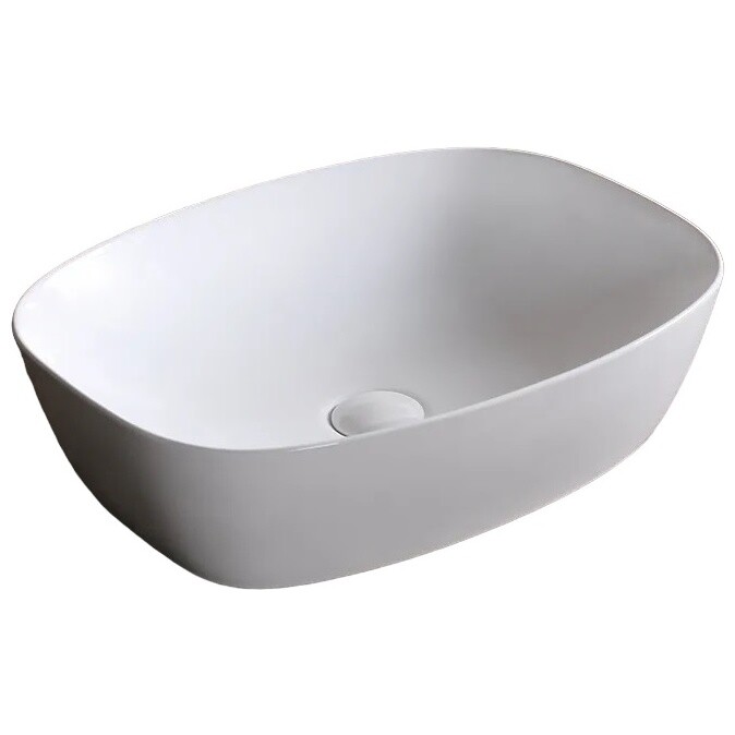 Раковина накладная керамическая прямоугольная белая Cerutti SPA CR0064