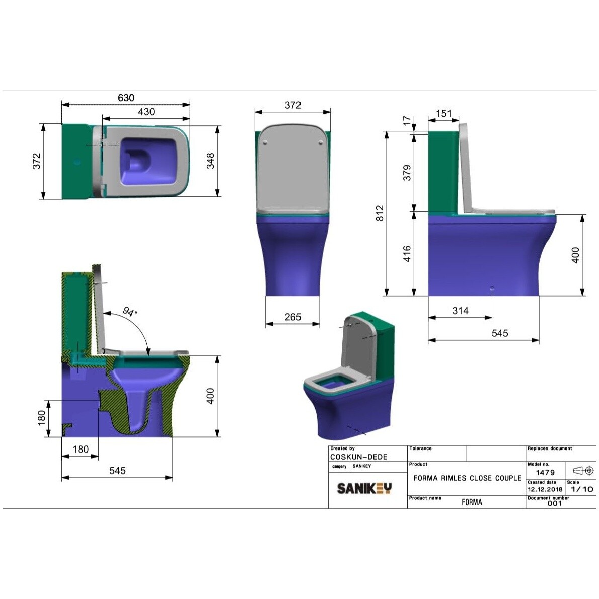 Унитаз напольный безободковый прямоугольный белый Bocchi Scala 1480-064-0129 - изображение 4