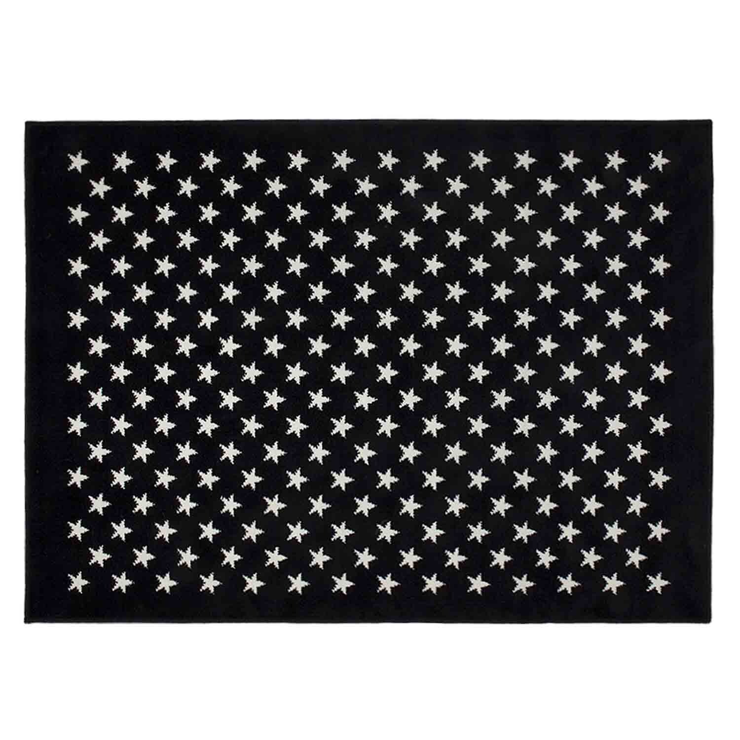 Ковер прямоугольный 120х160 см черный Stars
