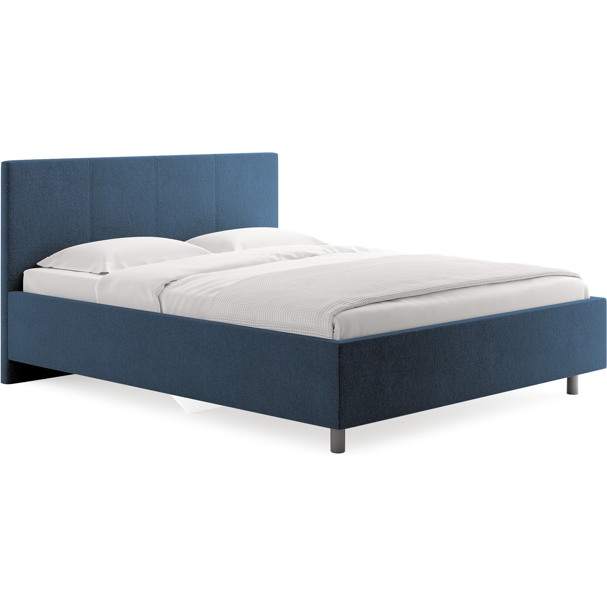 Кровать полутораспальная с мягким изголовьем 120х200 см рогожка деним Prato