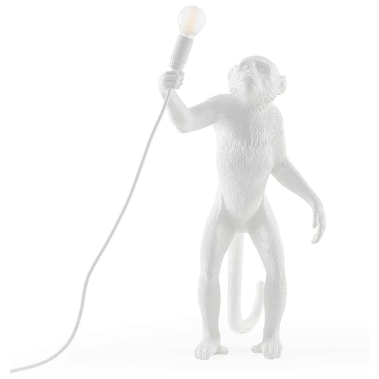 Настольная лампа из смолы белая Monkey Lamp Standing 14880