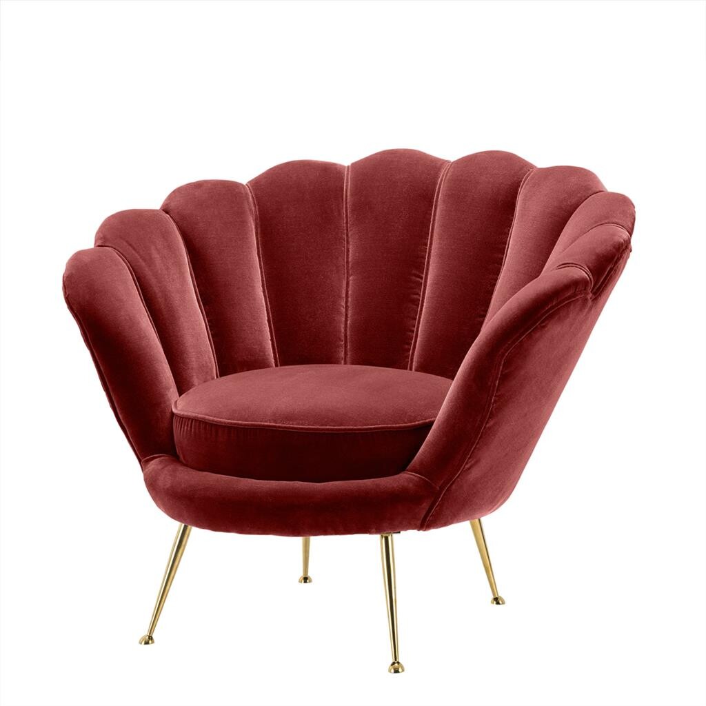 Кресло круглое бордовое с фигурной спинкой Trapezium от Eichholtz