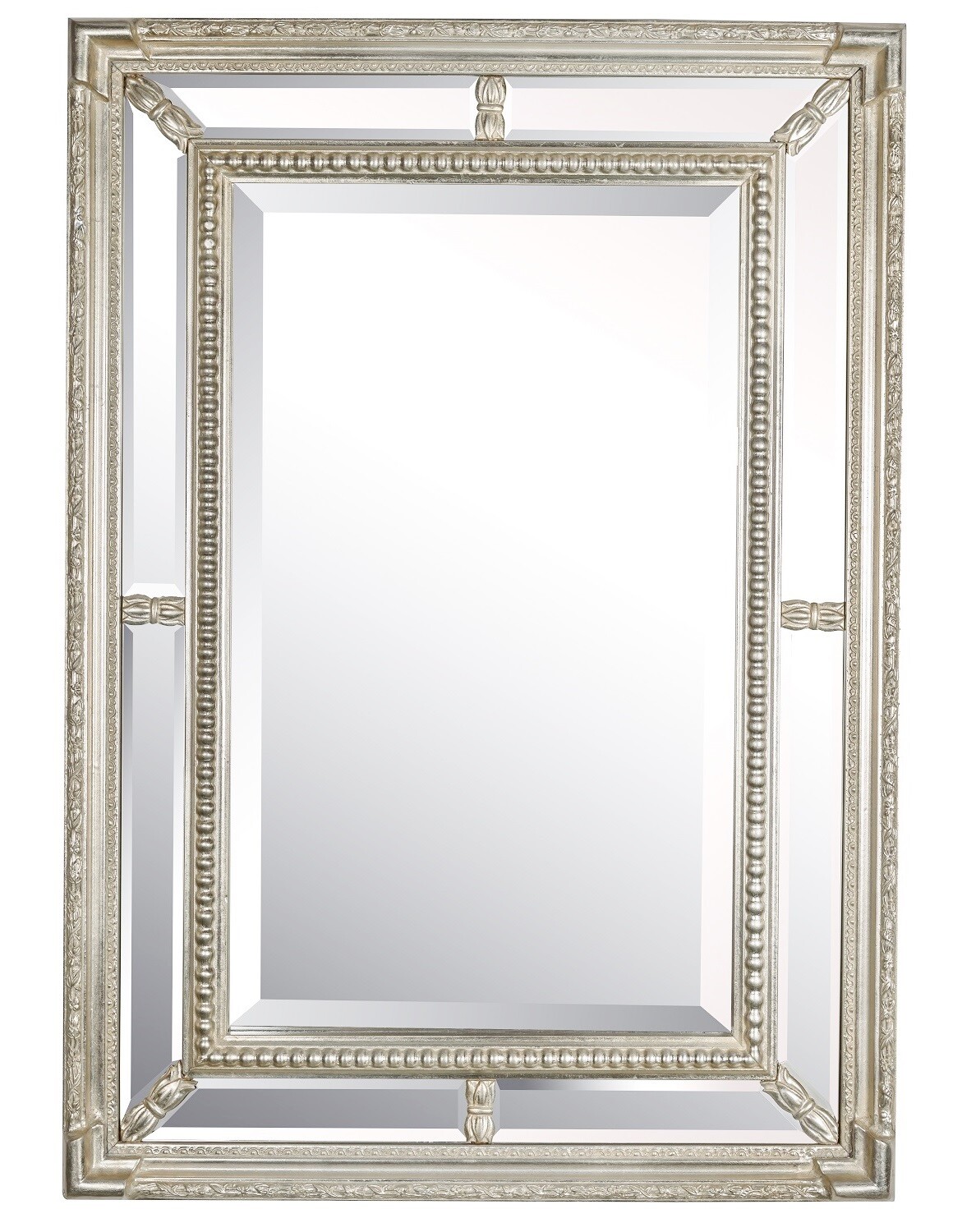 Зеркало настенное прямоугольное серебро Albert Silver