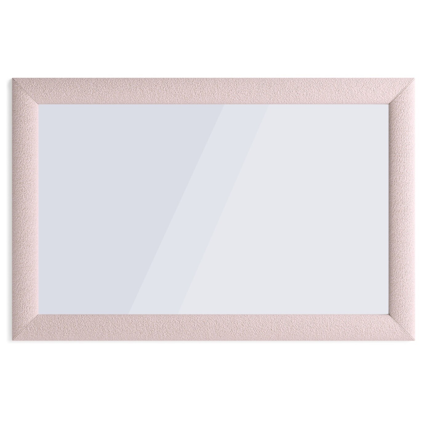 Зеркало настенное 60х90 см ткань тедди розовое