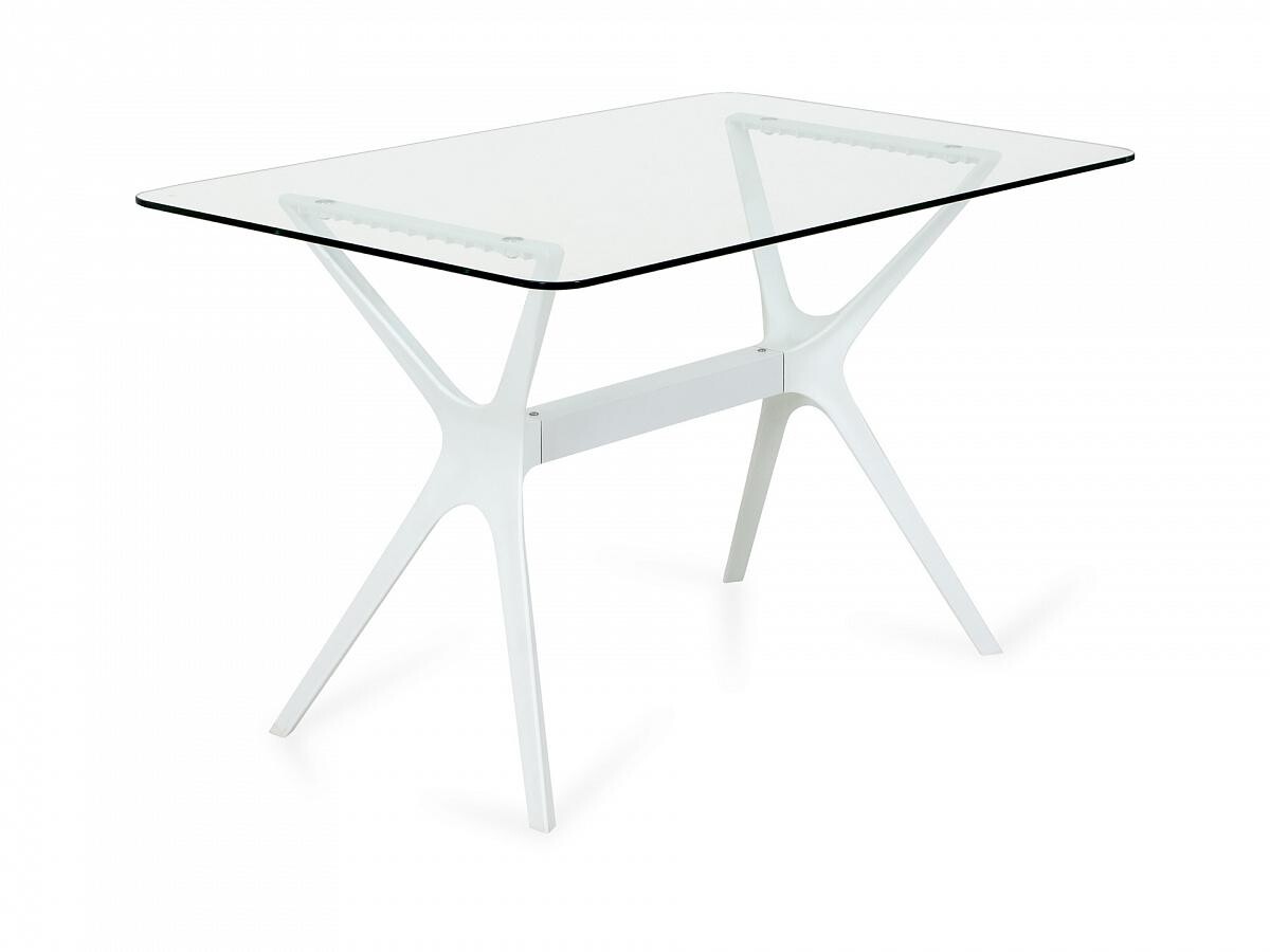 Обеденный стол стеклянный белый Mensa