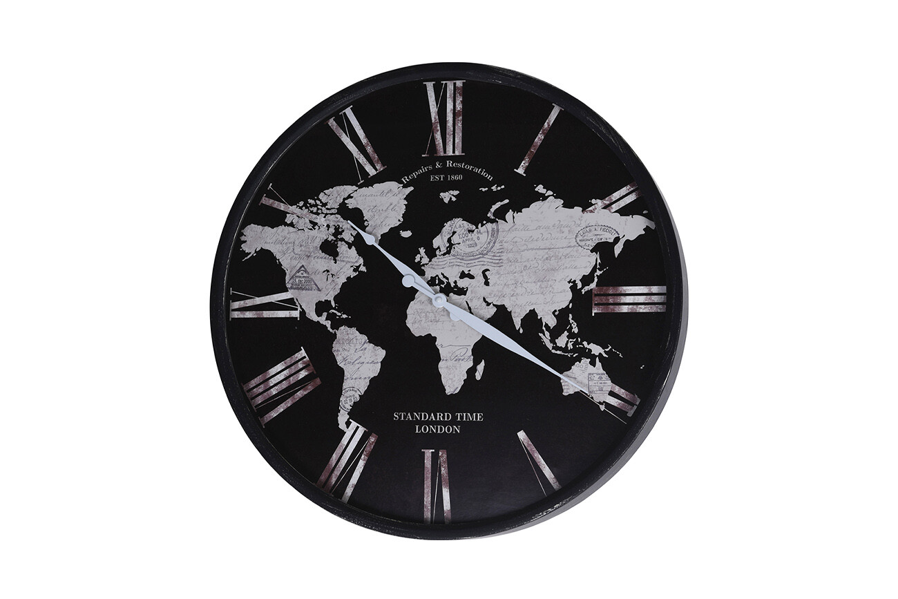 Часы настенные круглые D 57 см черные Global
