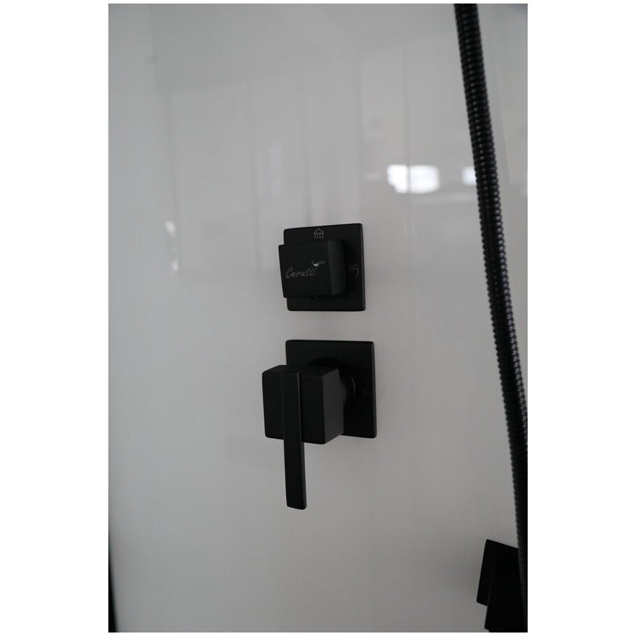 Душевая кабина четверть круга с низким поддоном 100х100 см черная, белая Cerutti SPA Viva 101B - изображение 11