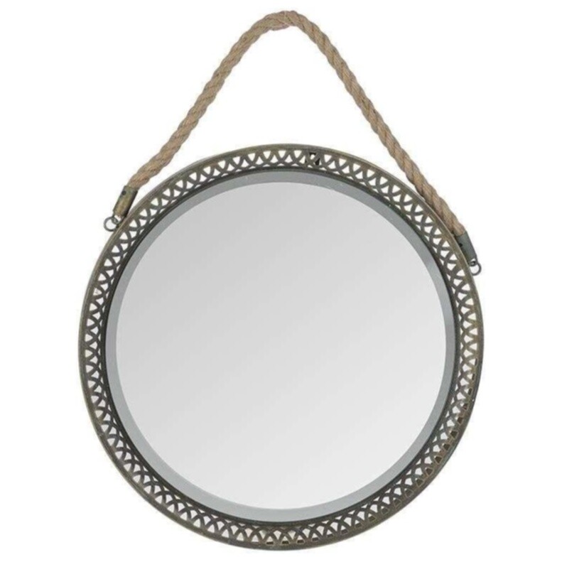 Зеркало настенное в металлической раме латунь 110893