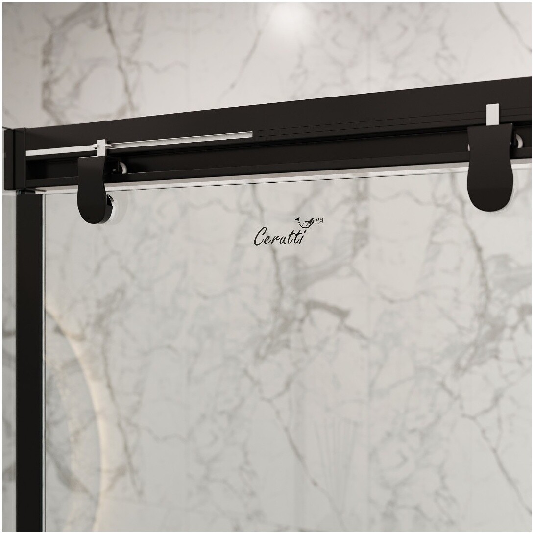 Душевой уголок прямоугольный левый 80x120 см черный Cerutti SPA Marbella 120B L - изображение 11