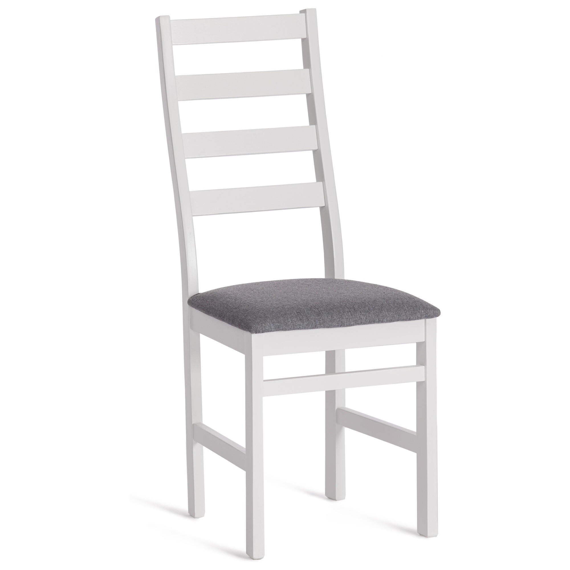 Деревянный стул с мягким сиденьем белый, темно-серый Rosario