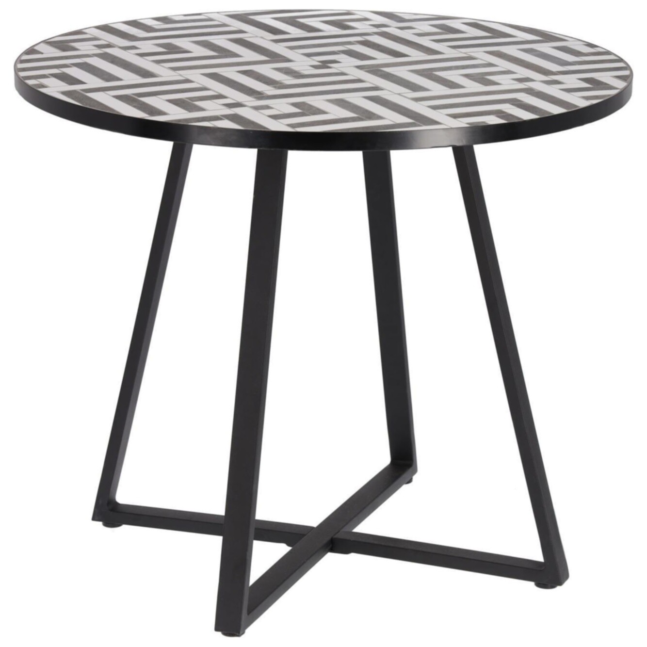 Обеденный стол круглый черно-белый Tella от La Forma