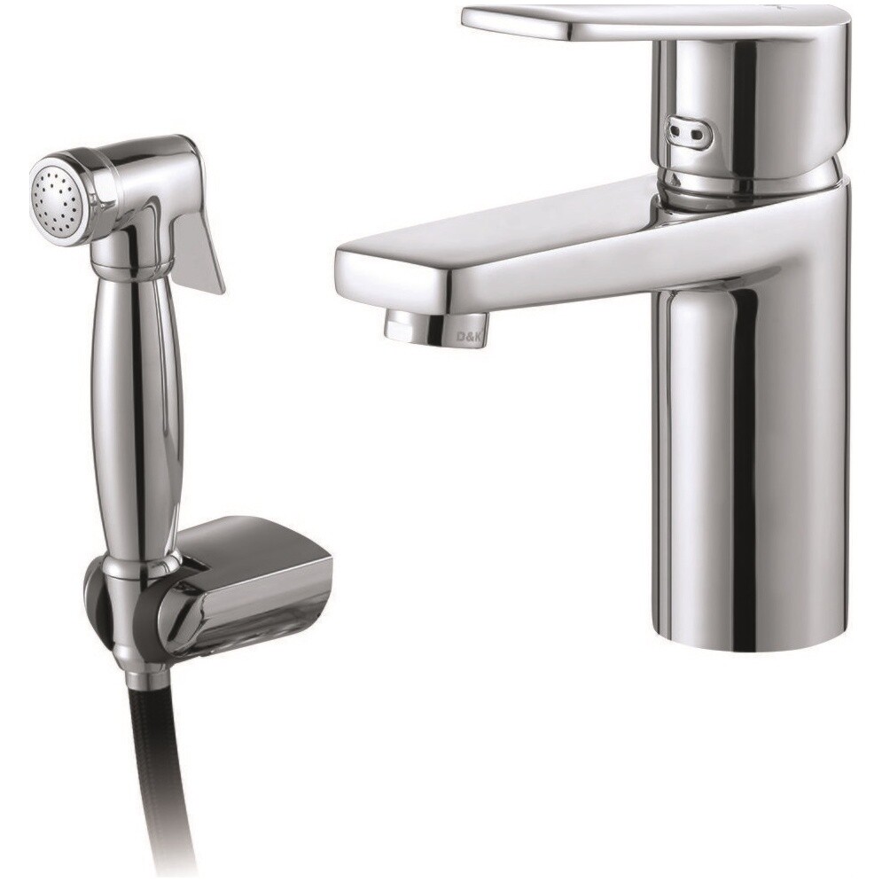 Смеситель для раковины с гигиеническим душем хром D&K Rhein Lessing DA1322601