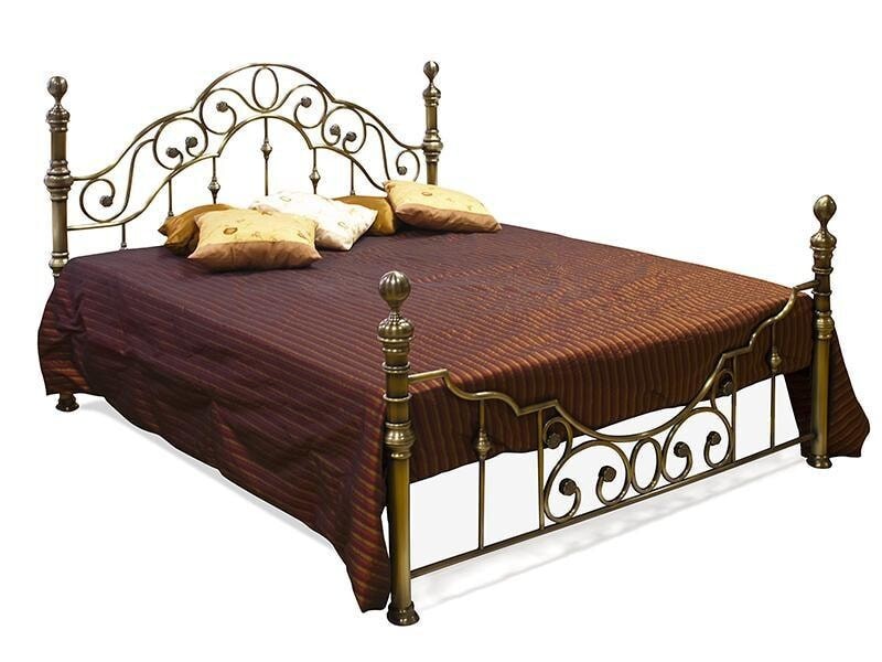 Кровать двуспальная металлическая античная медь 180х200 см Victoria