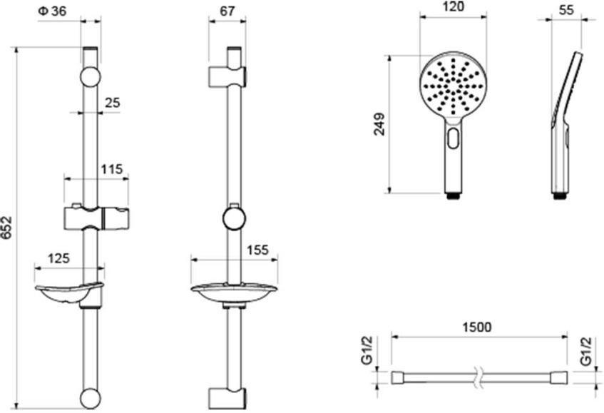Душевая стойка со смесителем 3 в 1 черная Aquatek "Оберон" AQ1230MB - изображение 4