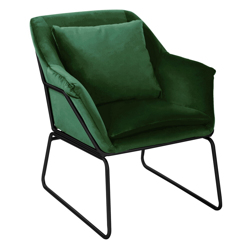 Кресло с мягкими подлокотниками зеленое Alex