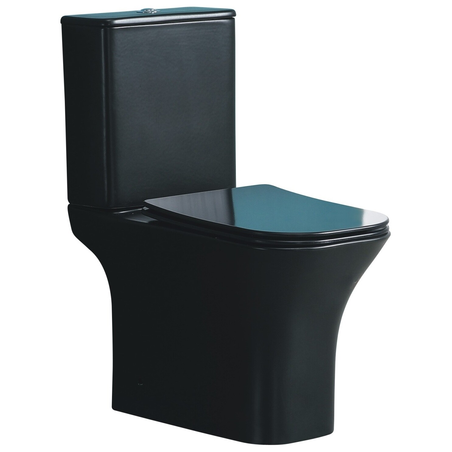 Унитаз напольный безободковый с сиденьем микролифт черный Cerutti SPA Vettore MB CT9241