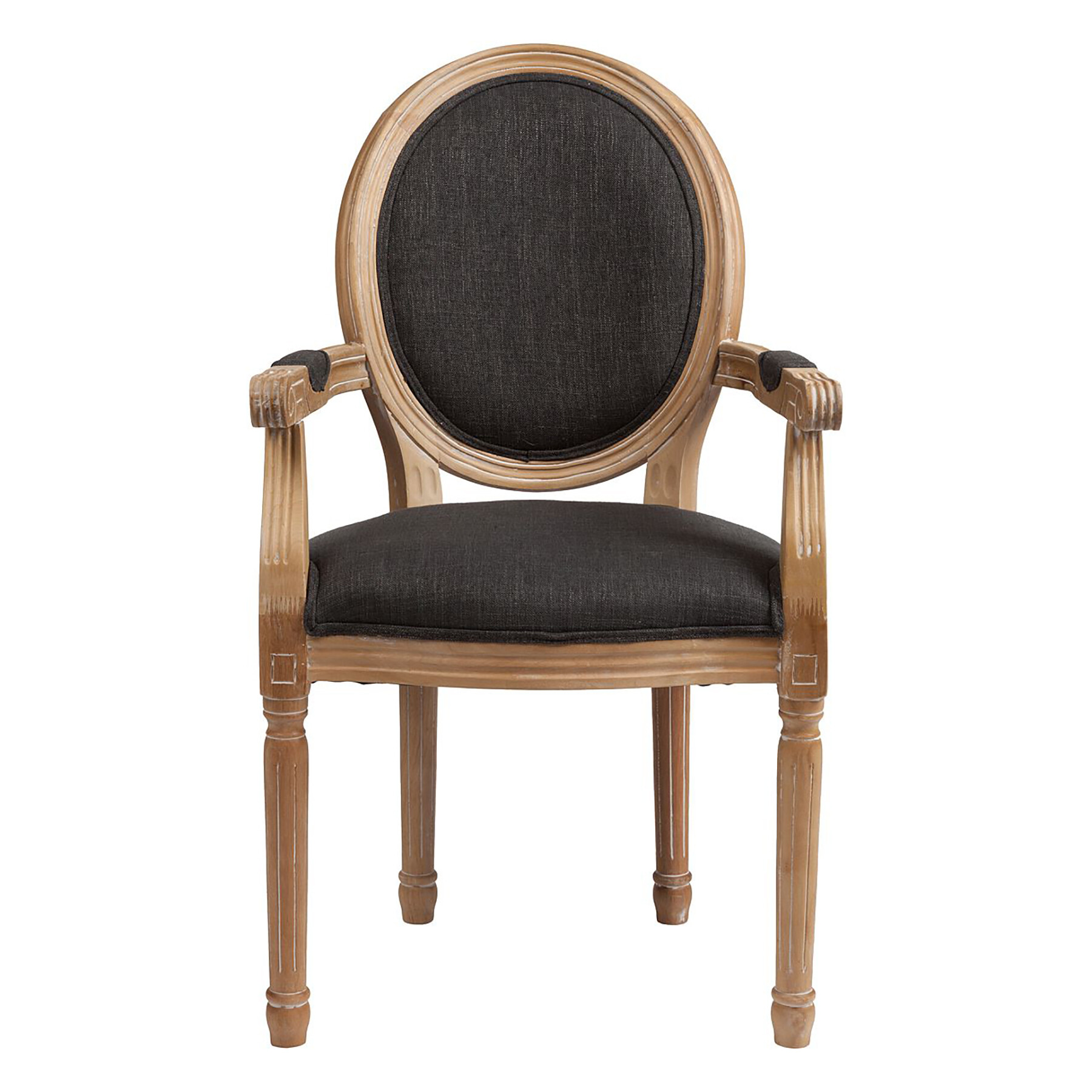 Кресло-стул деревянное темно-серое Pollina