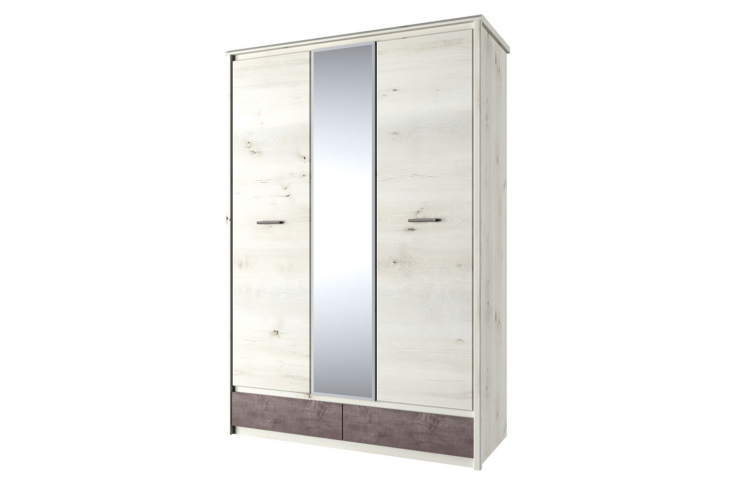Шкаф трёхдверный с зеркалом ольха полярная, оникс Bjork