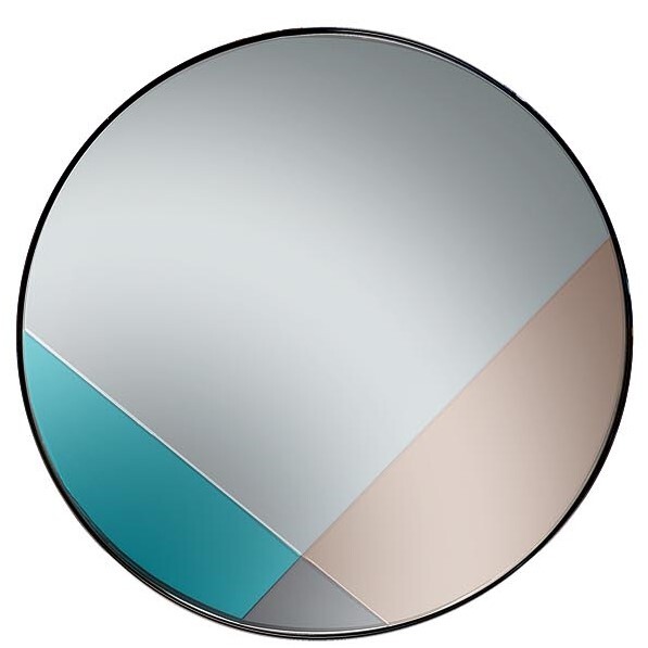 Зеркало круглое с цветным стеклом 80 см, 3 цвета